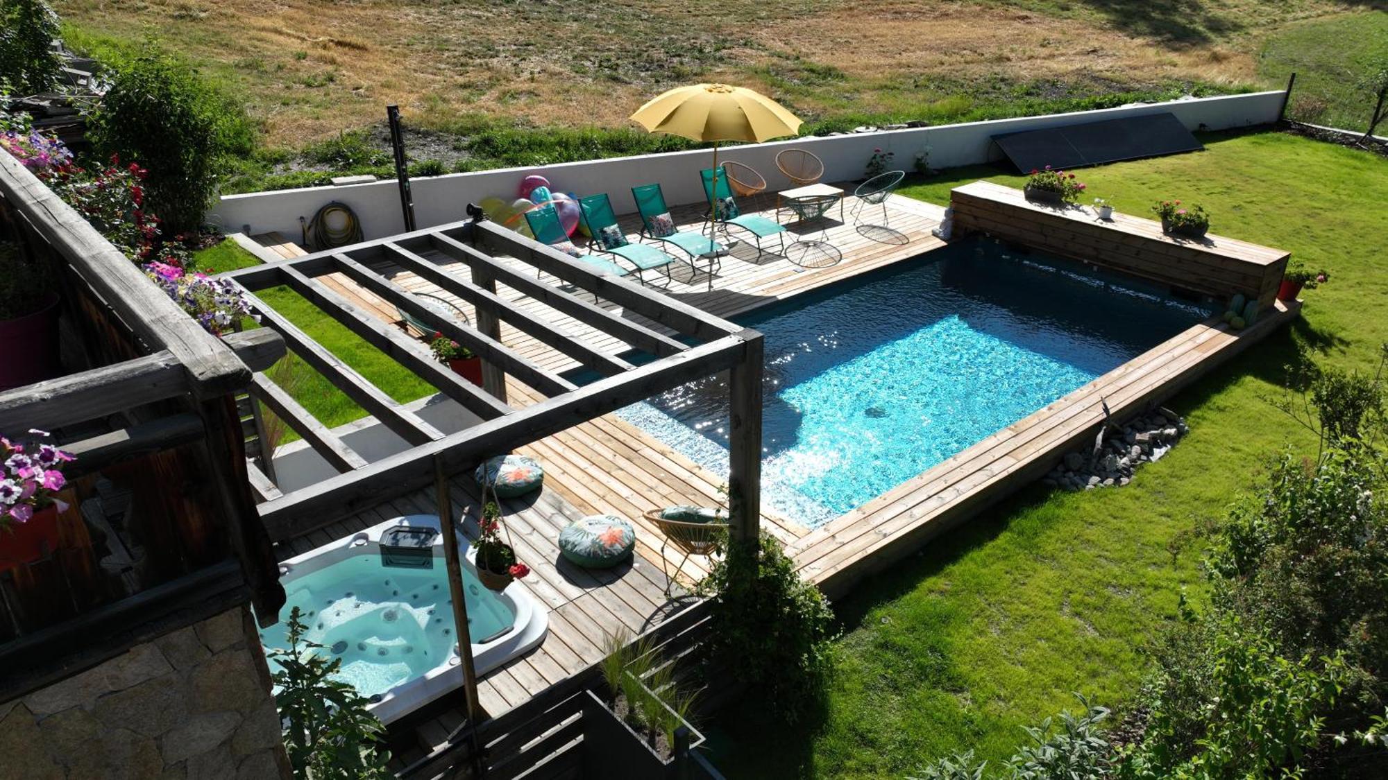 Chalet Serre Cambeou Piscine&Spa Saint-Chaffrey Eksteriør billede